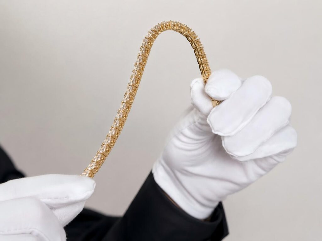 tennis bracelet flexibility and straightness inspection before bulk order